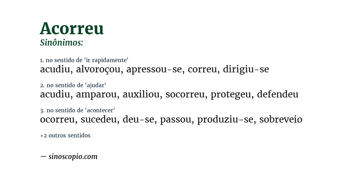 Sinônimo de acorreu
