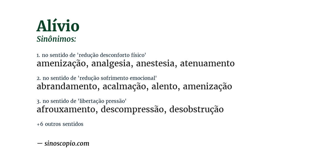 Sinônimo de alívio