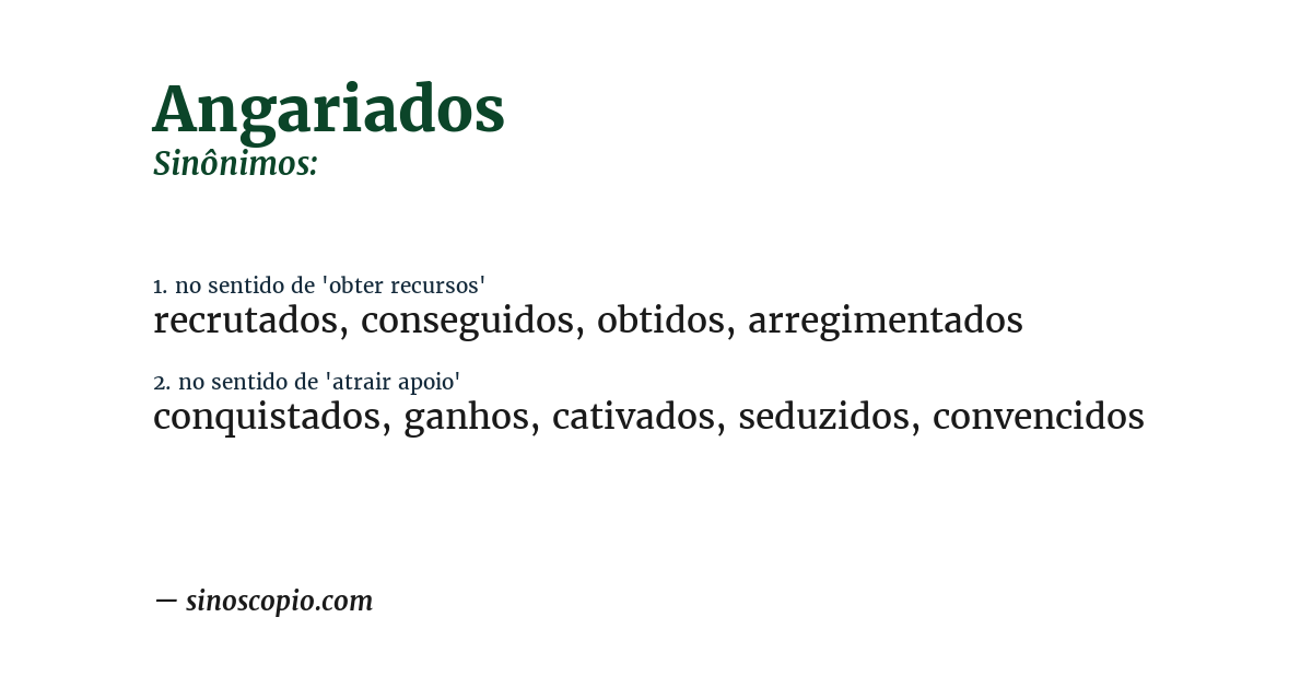 Sinônimo de angariados