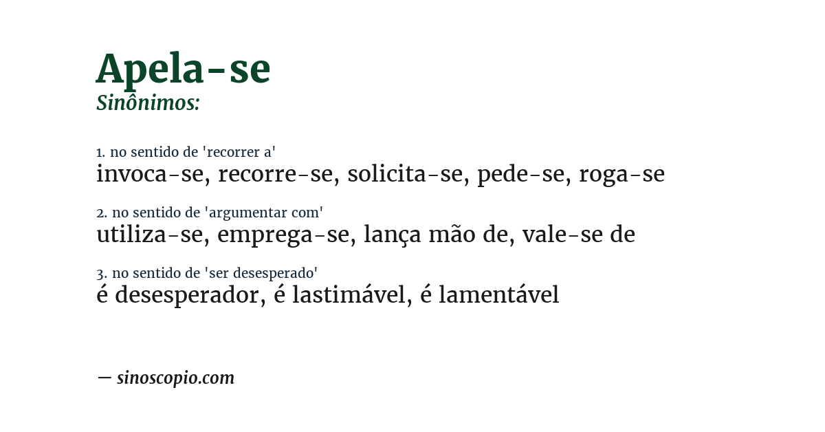 Sinônimo de apela-se