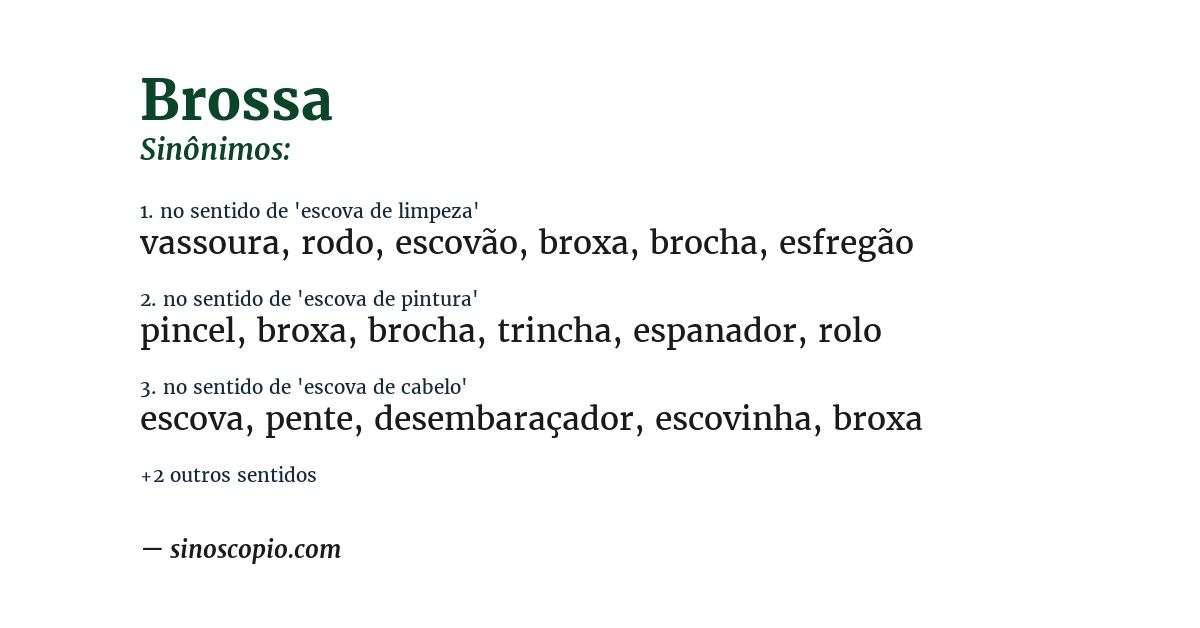 Sinônimo de brossa