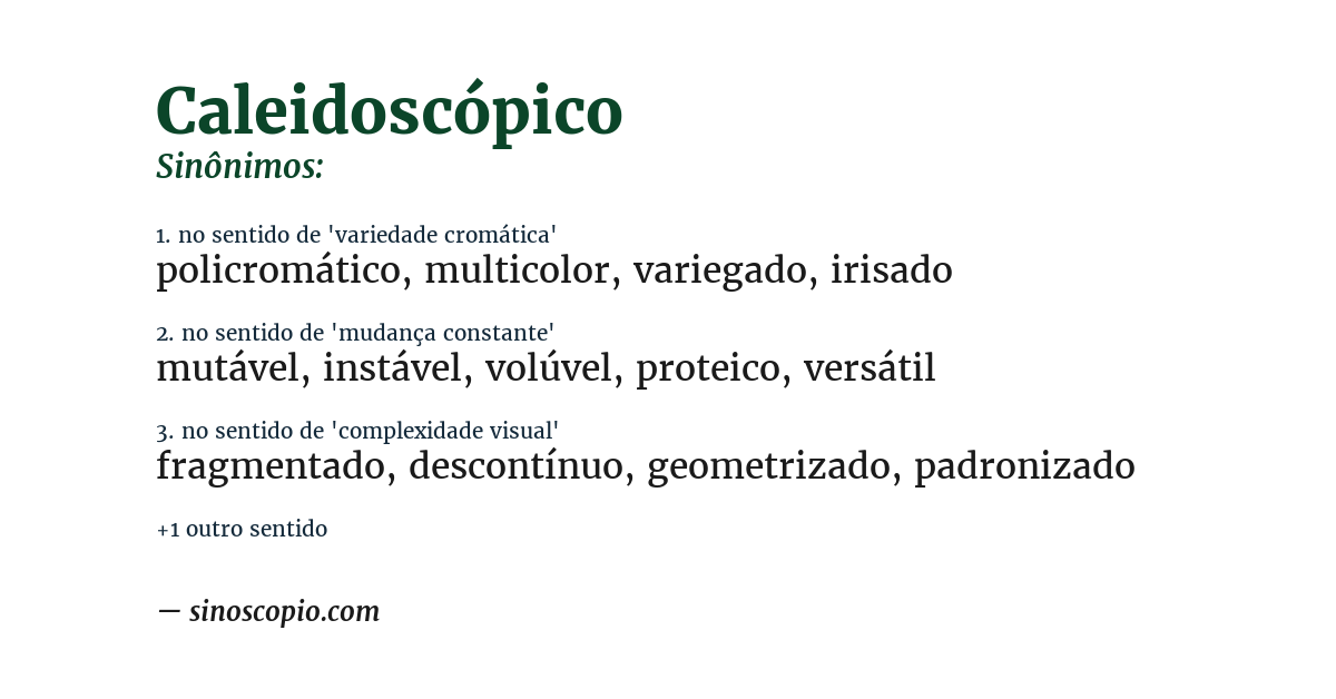 Sinônimo de caleidoscópico