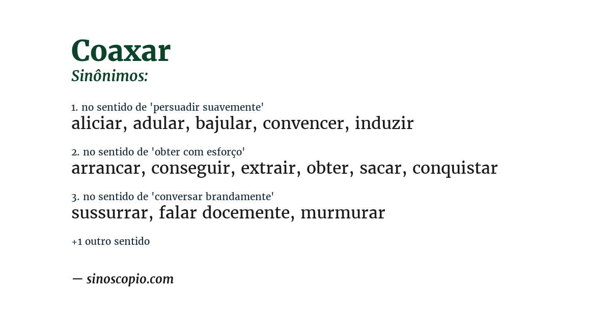 Sinônimo de coaxar