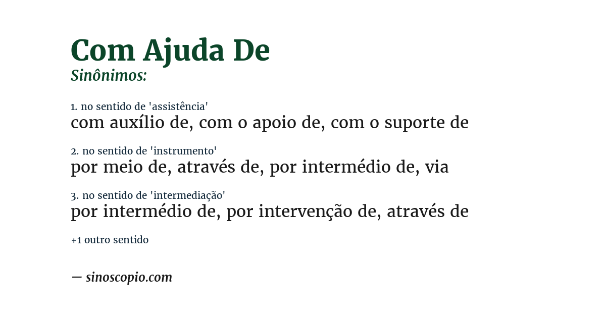 Sinônimo de com ajuda de