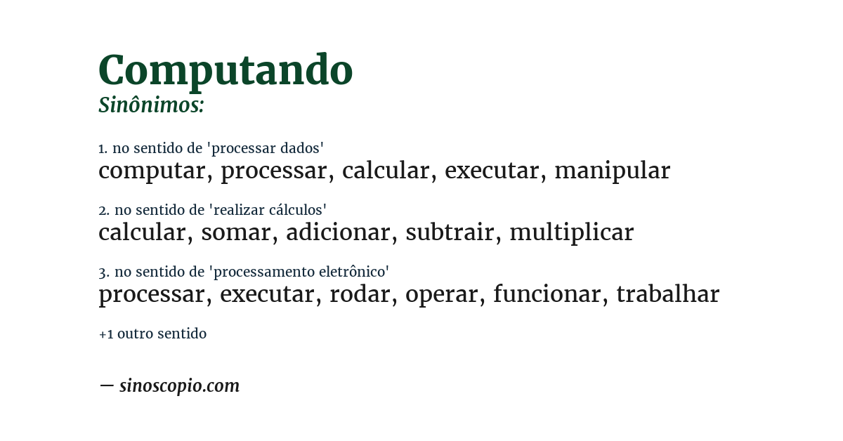 Sinônimo de computando