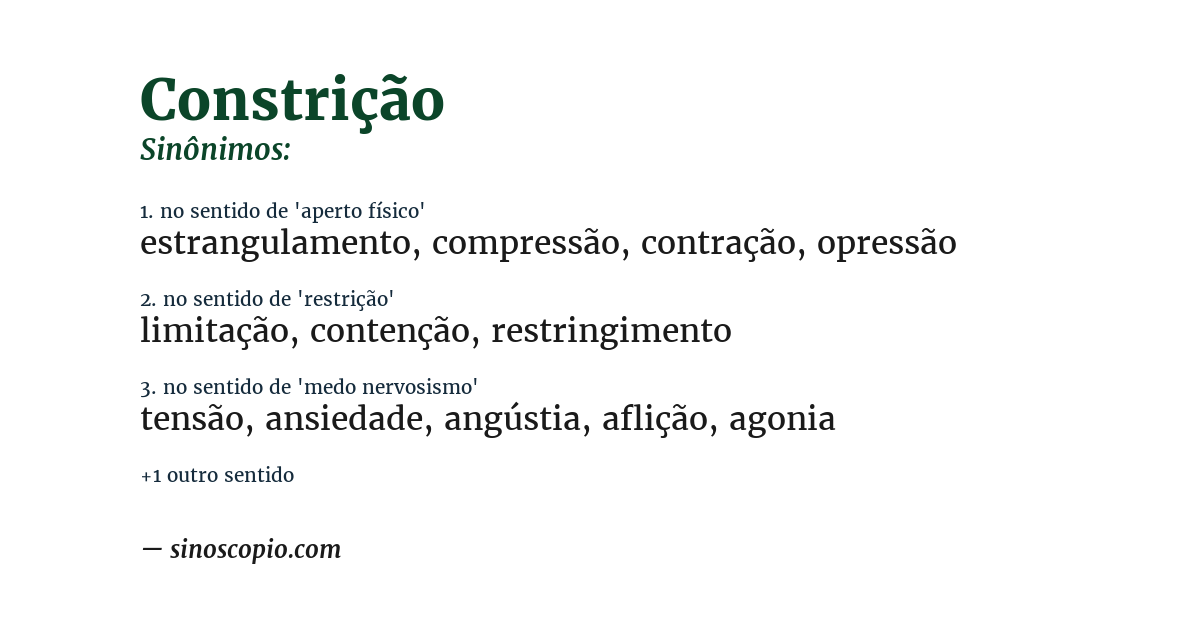 Sinônimo de constrição