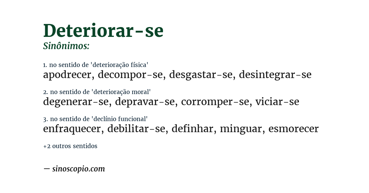 Sinônimo de deteriorar-se