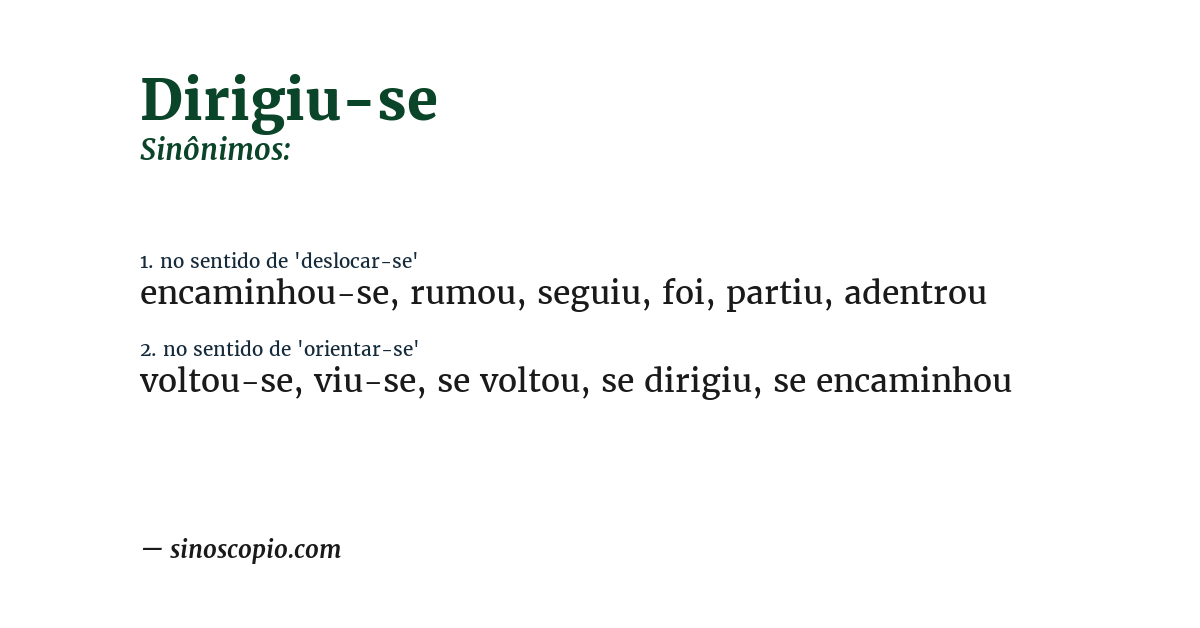 Sinônimo de dirigiu-se