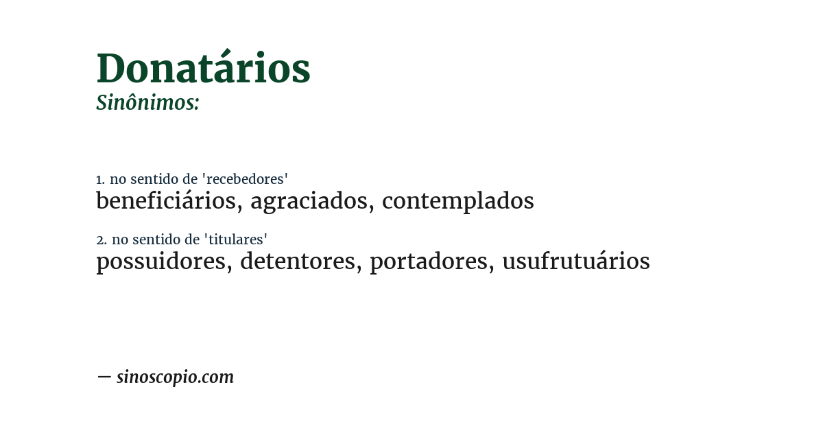 Sinônimo de donatários