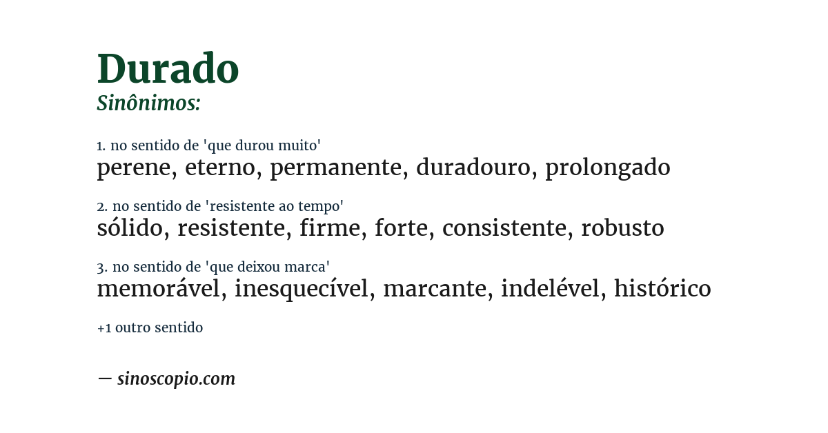Sinônimo de durado