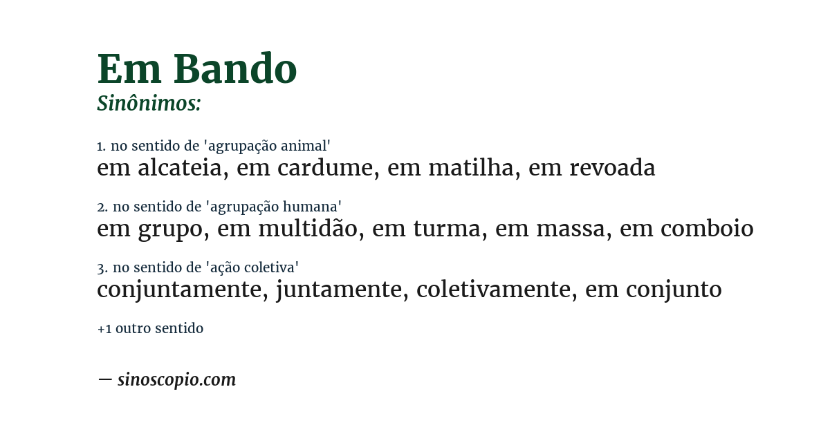 Sinônimo de em bando
