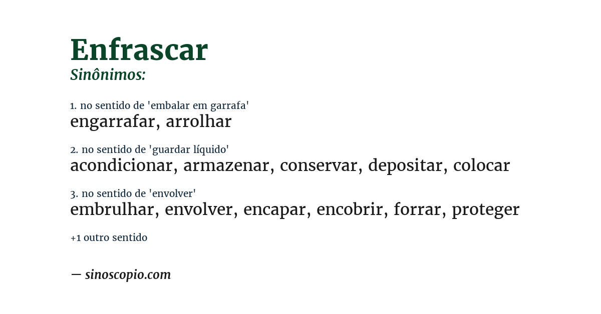 Sinônimo de enfrascar