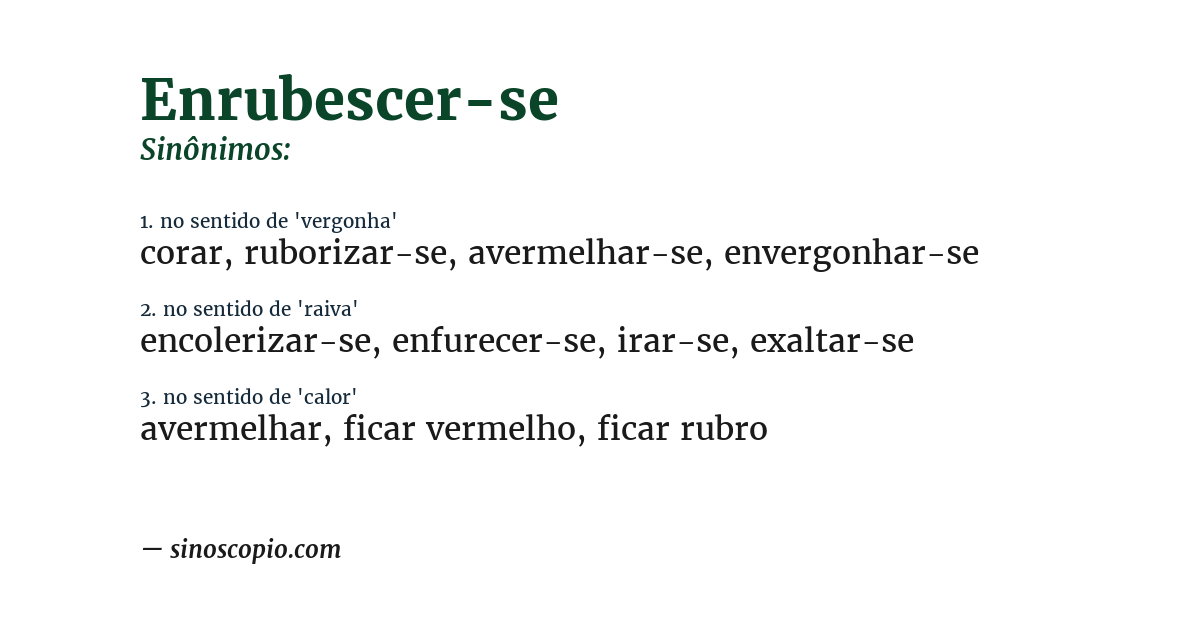 Sinônimo de enrubescer-se