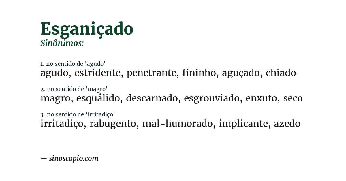 Sinônimo de esganiçado