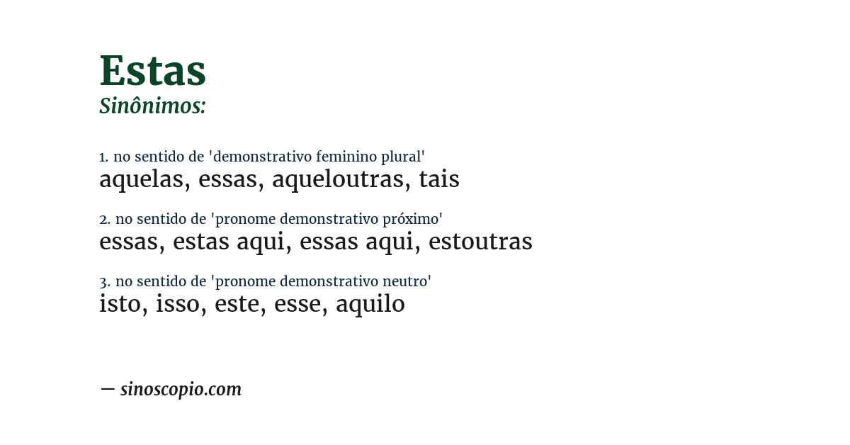 Sinônimo de estas
