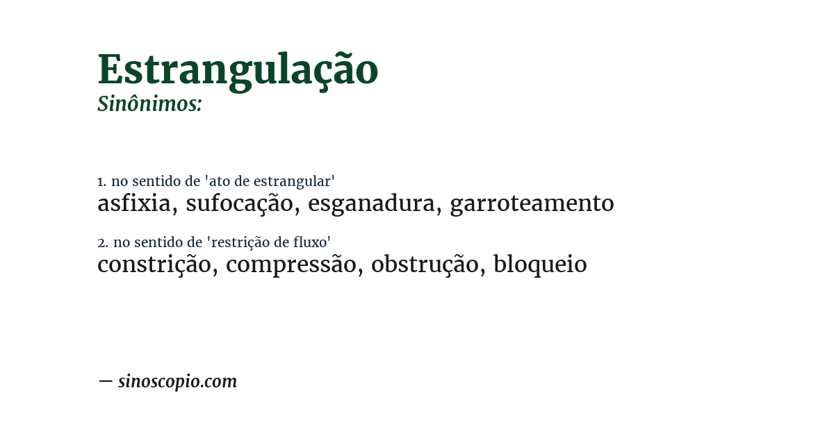Sinônimo de estrangulação