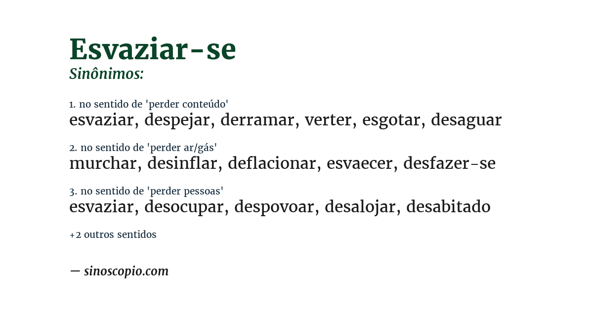 Sinônimo de esvaziar-se