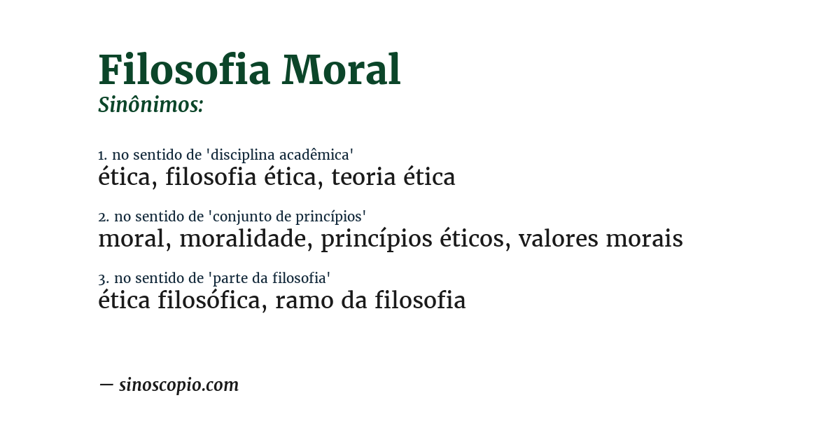 Sinônimo de filosofia moral