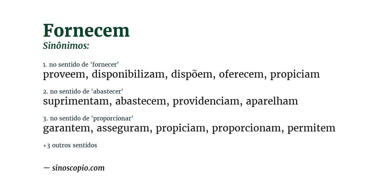 Sinônimo de fornecem