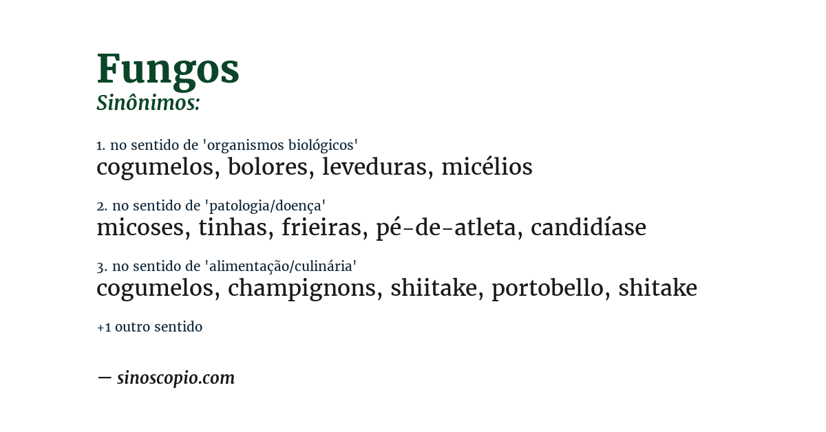Sinônimo de fungos