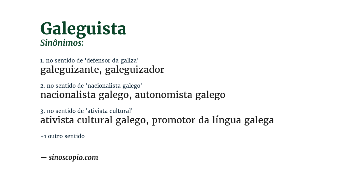Sinônimo de galeguista