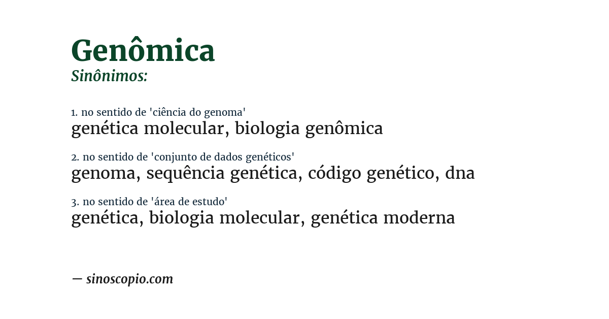 Sinônimo de genômica
