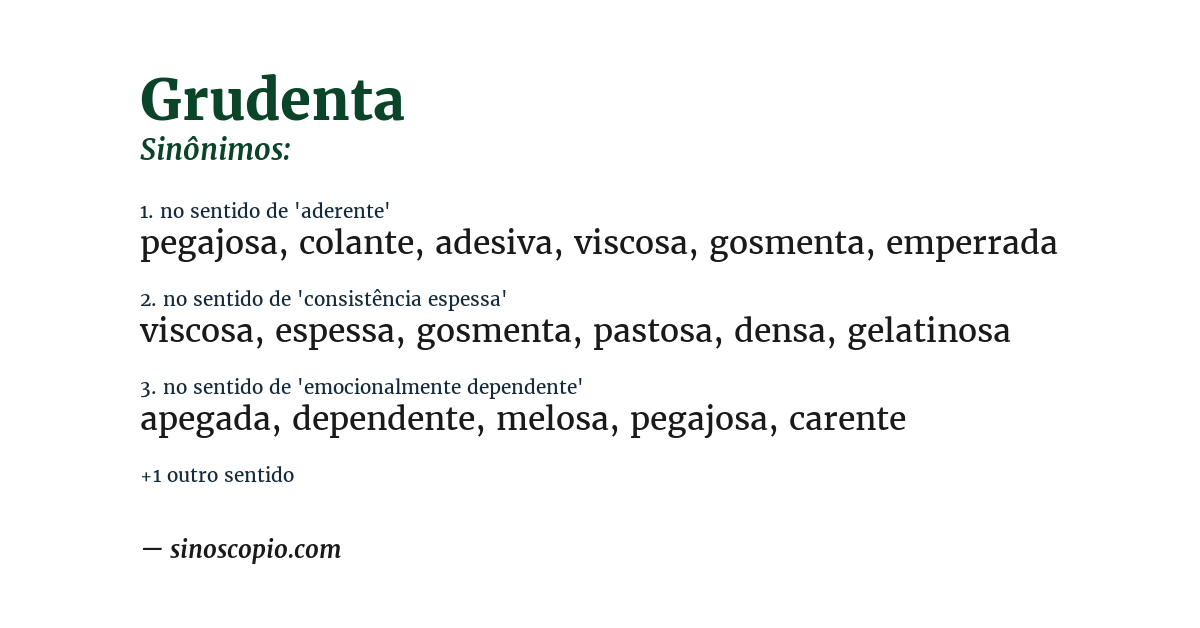 Sinônimo de grudenta