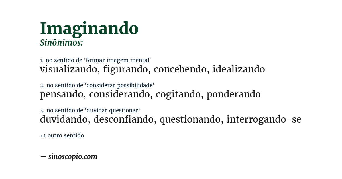 Sinônimo de imaginando