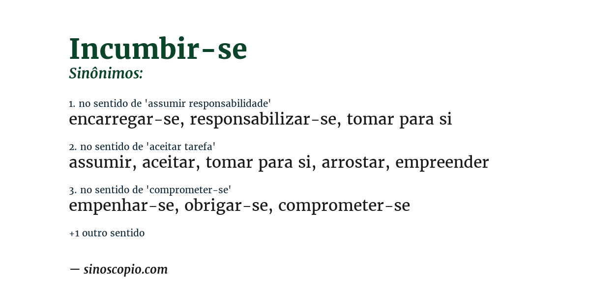 Sinônimo de incumbir-se