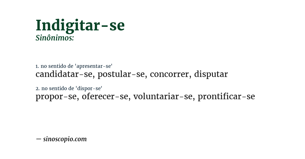 Sinônimo de indigitar-se