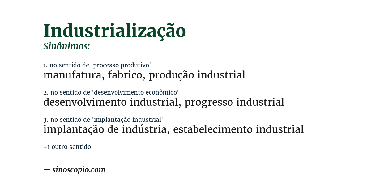 Sinônimo de industrialização