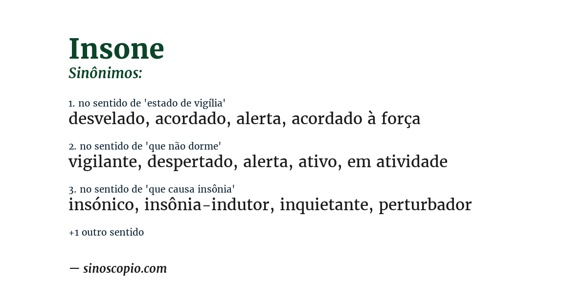 Sinônimo de insone