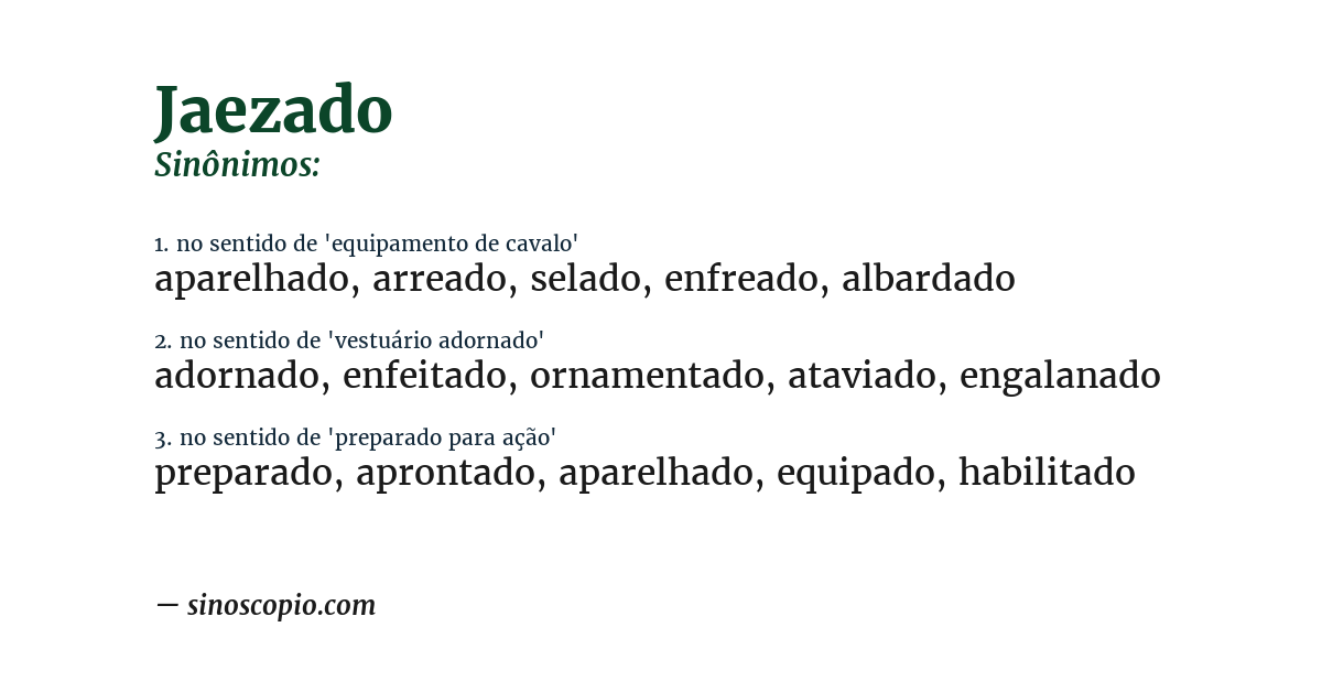 Sinônimo de jaezado