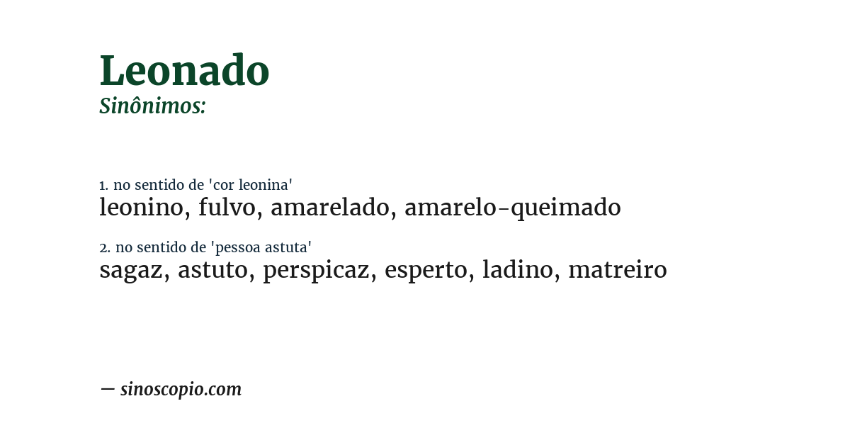 Sinônimo de leonado
