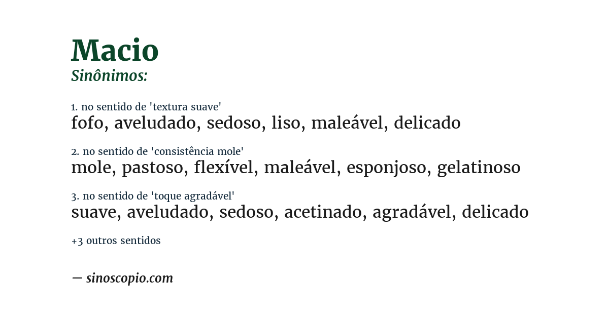 Sinônimo de macio