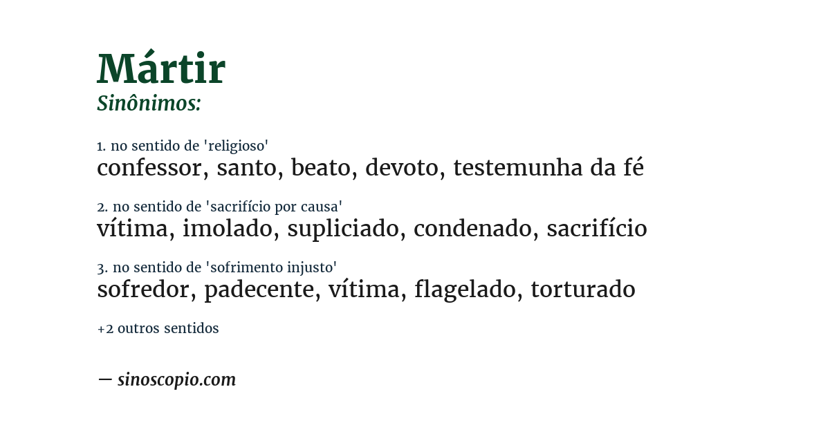 Sinônimo de mártir