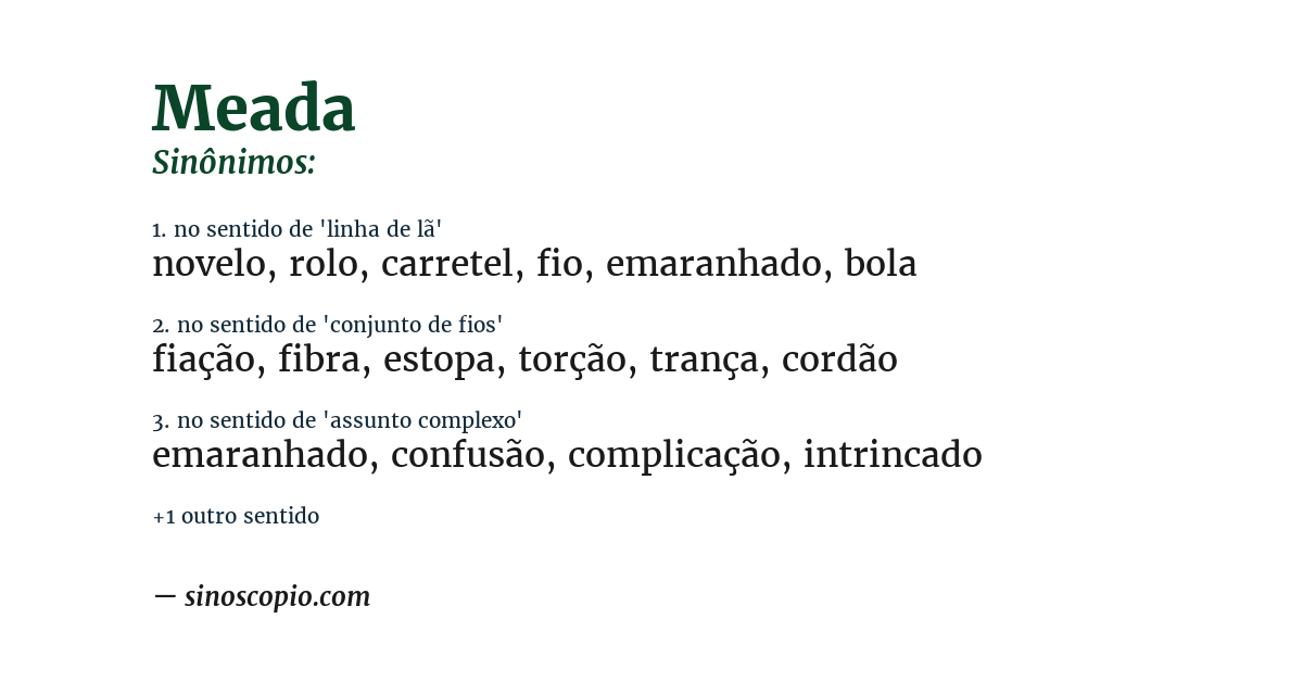 Sinônimo de meada