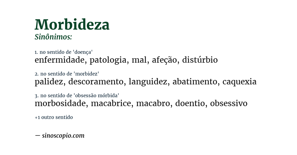 Sinônimo de morbideza