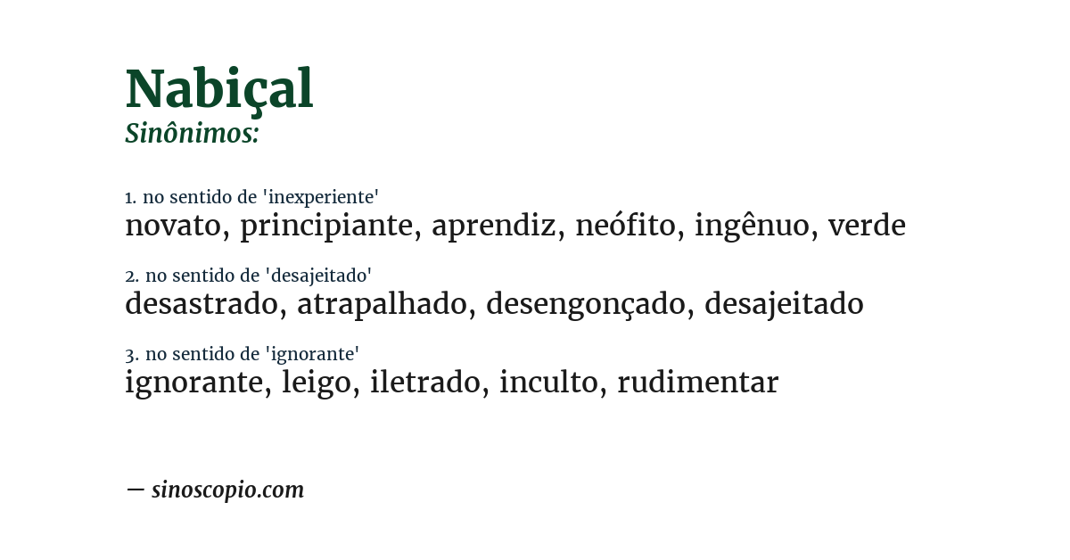 Sinônimo de nabiçal