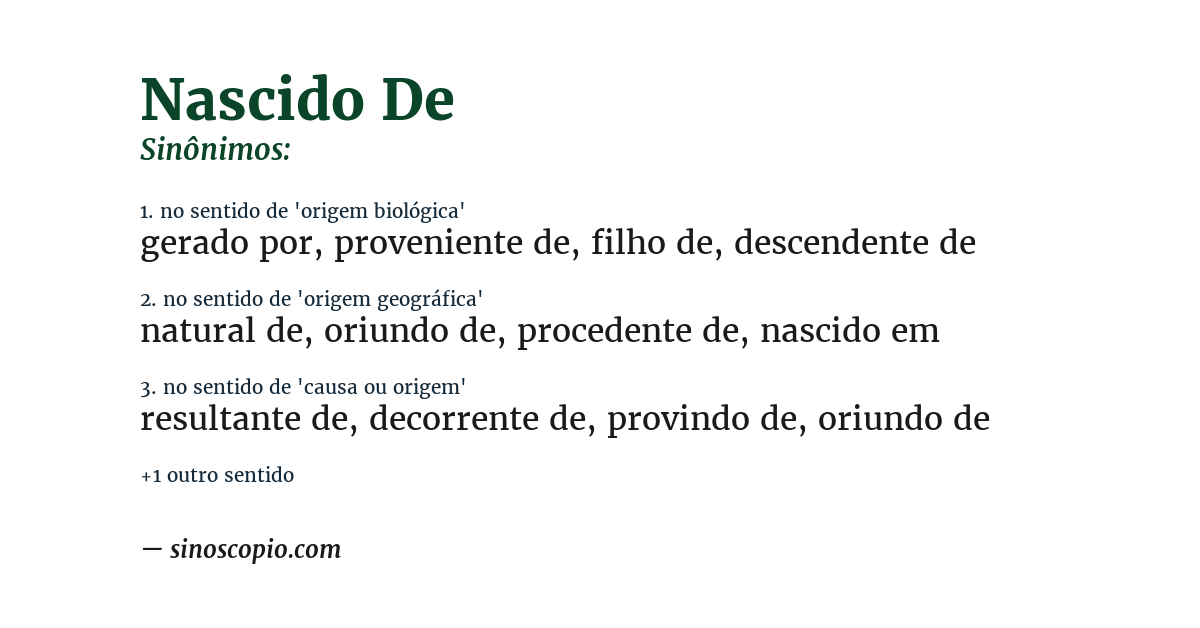 Sinônimo de nascido de