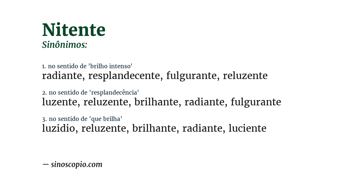 Sinônimo de nitente