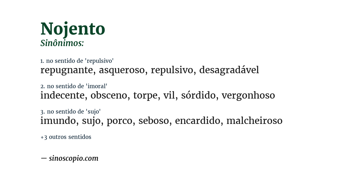 Sinônimo de nojento