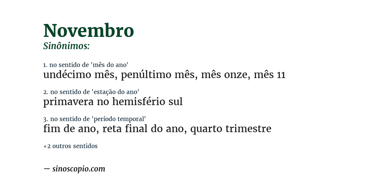 Sinônimo de novembro
