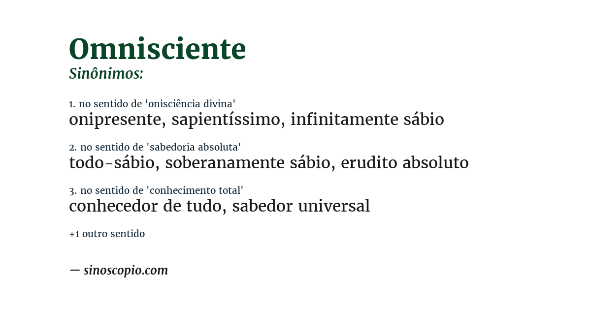 Sinônimo de omnisciente