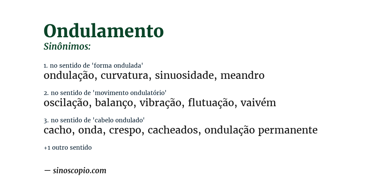 Sinônimo de ondulamento