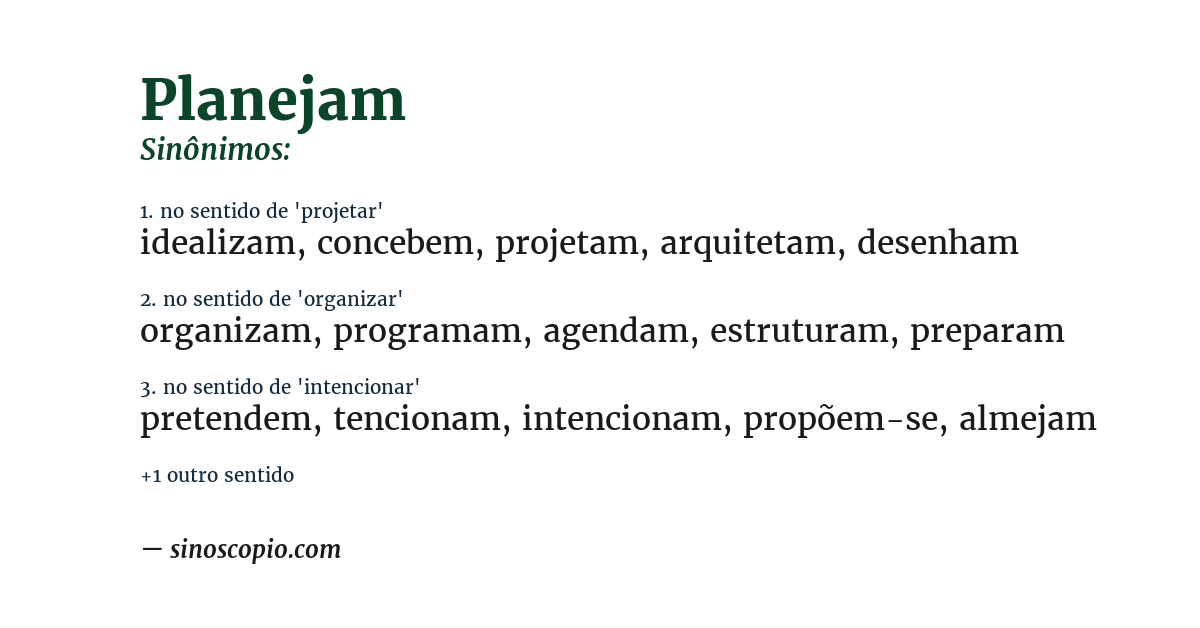 Sinônimo de planejam