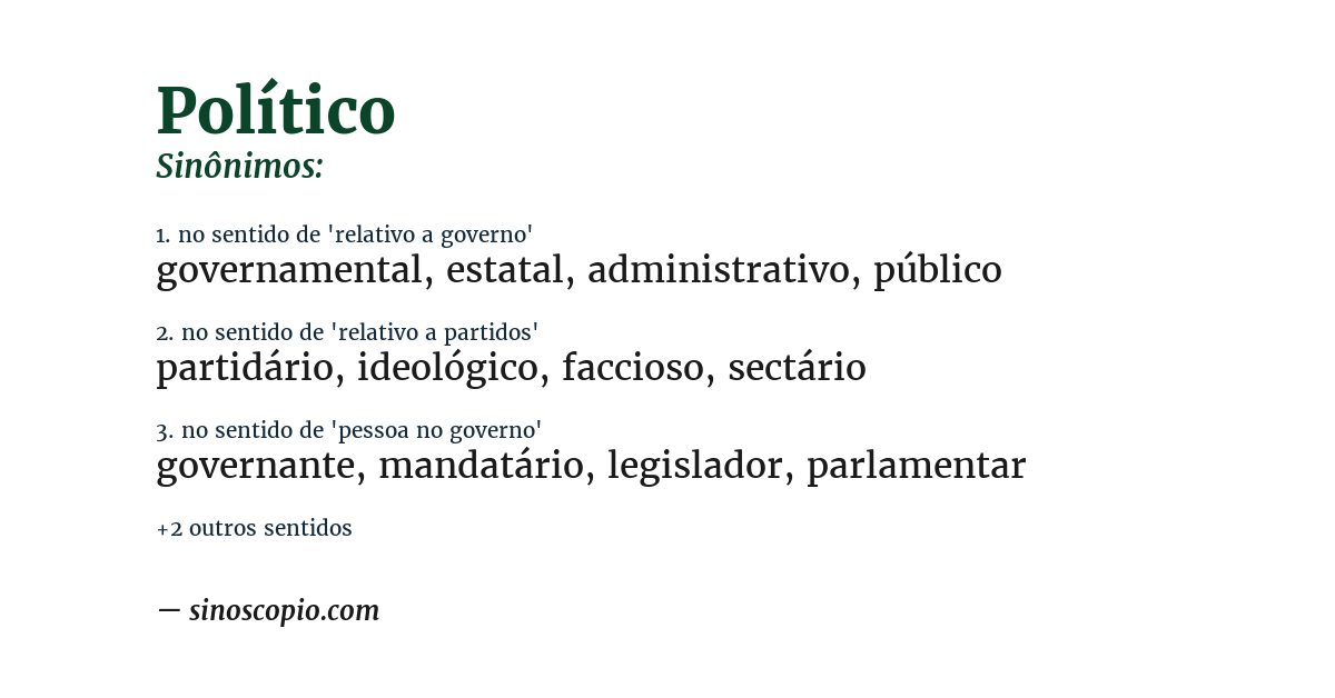 Sinônimo de político