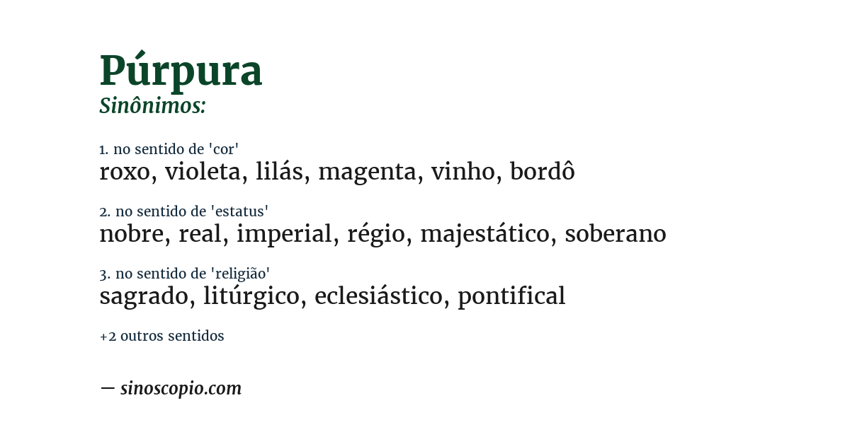 Sinônimo de púrpura