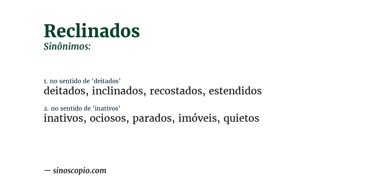 Sinônimo de reclinados