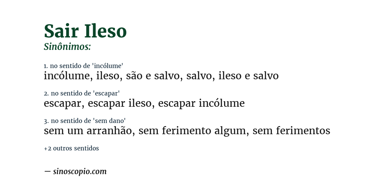 Sinônimo de sair ileso